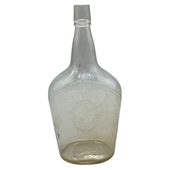 Vintage W.A. Gaines & Co. Old Crow Glass Bottle With Embossed Design - Picture 1 of 6